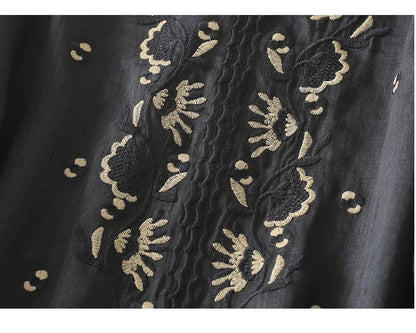 Women's V-Neck Embroidered Blouse