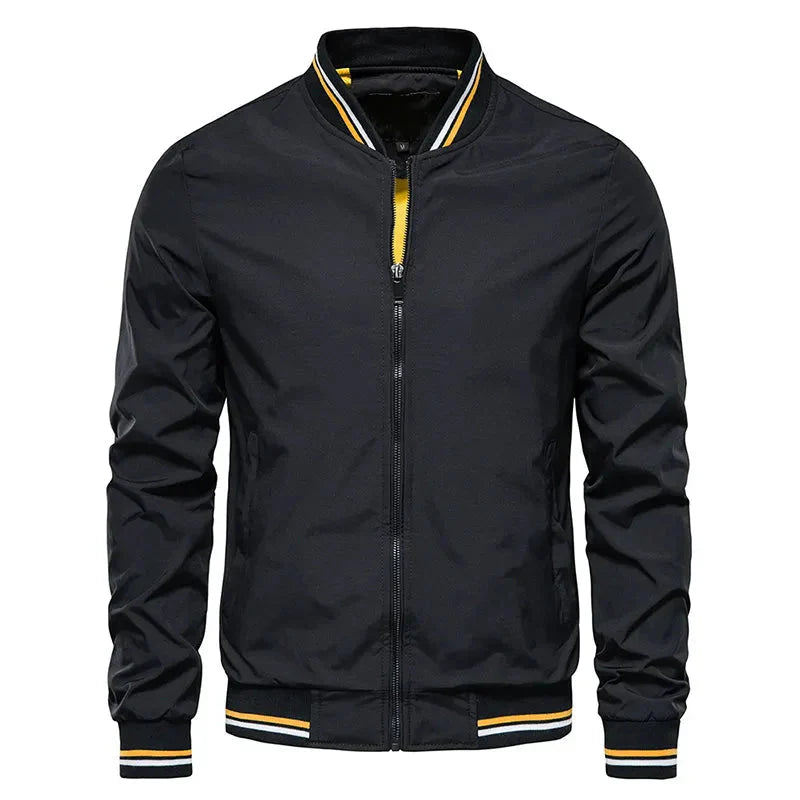 Bomber Jacket | Zip Front Ribbed Trim
