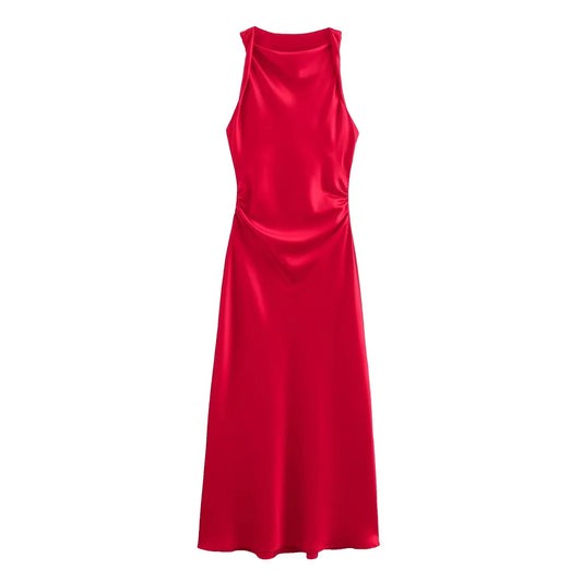 Women's Halterneck Ruched Evening Dress