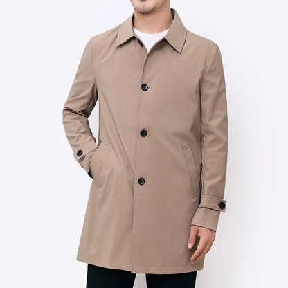 Trench Coat | Mid Length Button Front with Smart Fit