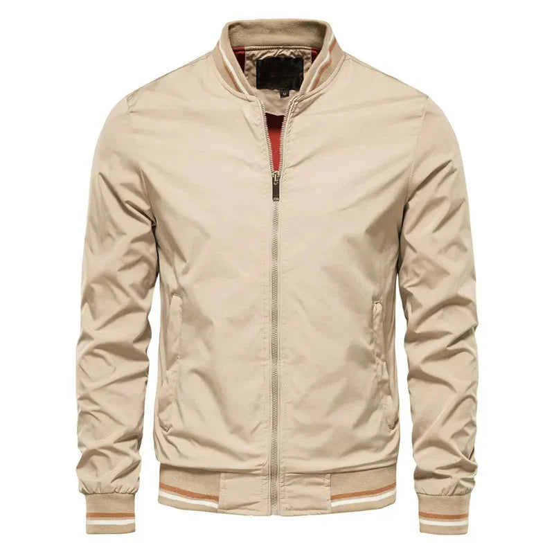 Bomber Jacket | Zip Front Ribbed Trim
