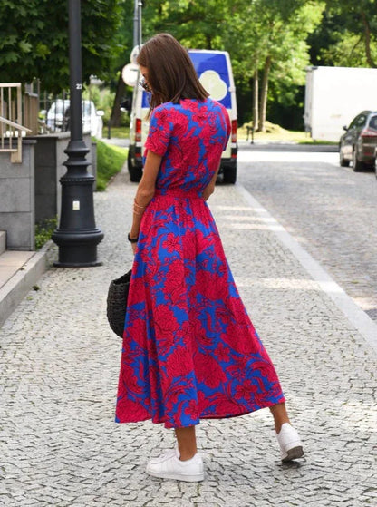 Women's Floral Elegant Floral Midi Dress