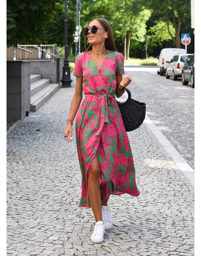 Women's Floral Elegant Floral Midi Dress