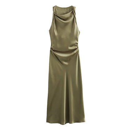 Women's Halterneck Ruched Evening Dress