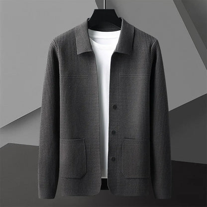 Men's Knit Collared Lightweight Cardigan