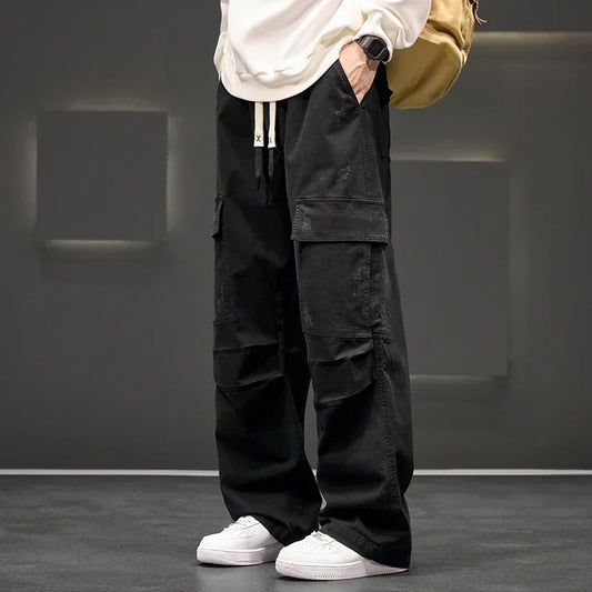 Men’s Casual Wide Leg Cargo Trousers