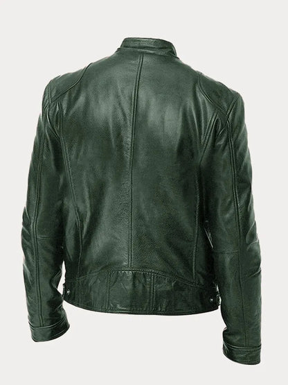 Biker Jacket | Classic Zip Front with Stand Collar