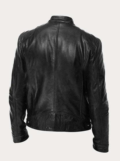 Biker Jacket | Classic Zip Front with Stand Collar