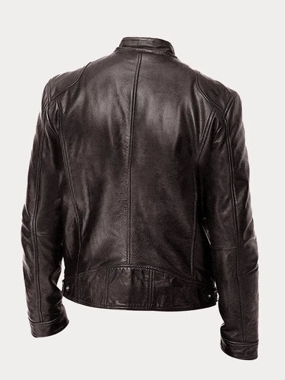 Biker Jacket | Classic Zip Front with Stand Collar