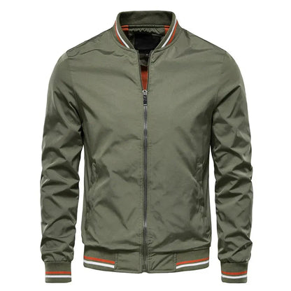 Bomber Jacket | Zip Front Ribbed Trim