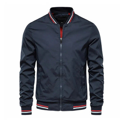 Bomber Jacket | Zip Front Ribbed Trim