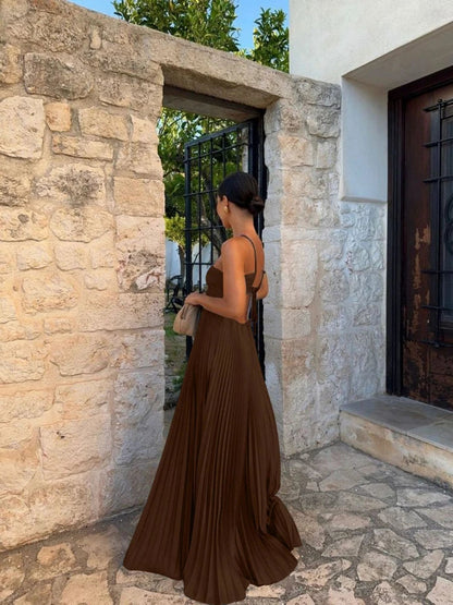 Maxi Dress | Womens Pleated and Strappy