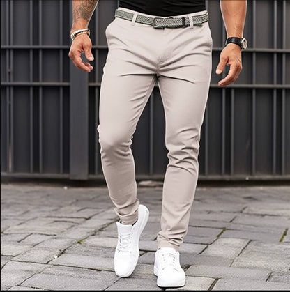 Slim Fit Trousers | Stretch Tapered Jogger Style