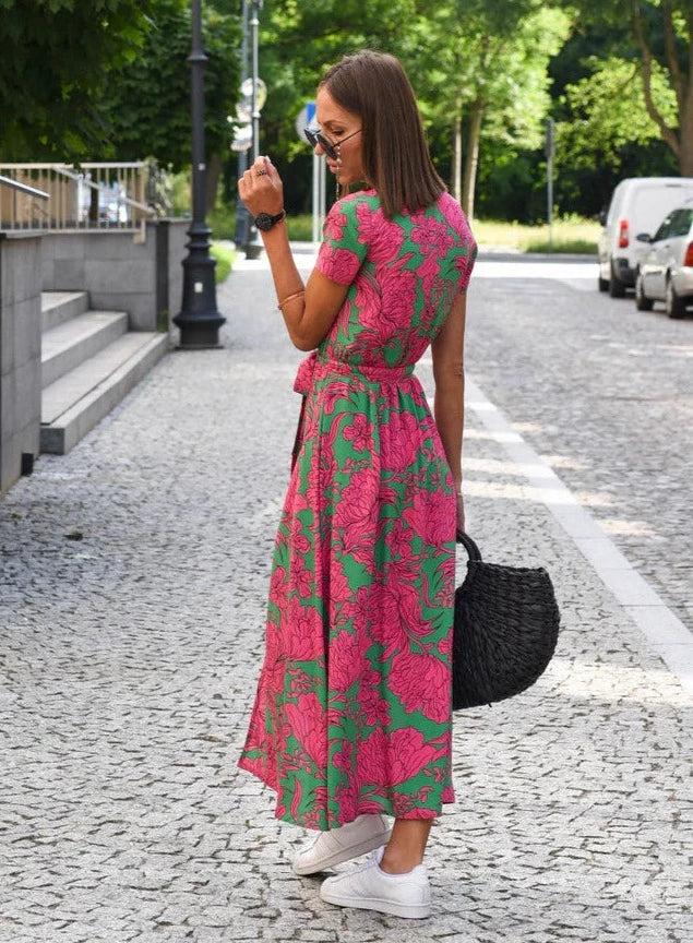 Women's Floral Elegant Floral Midi Dress