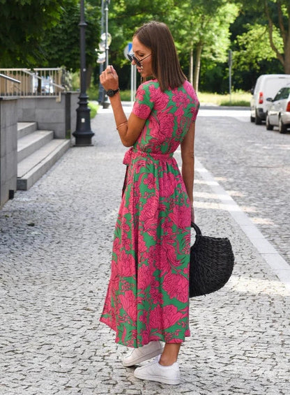 Women's Floral Elegant Floral Midi Dress
