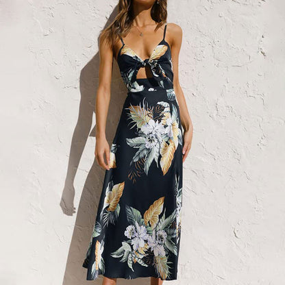 Women's Summer Dress Floral Cut Out