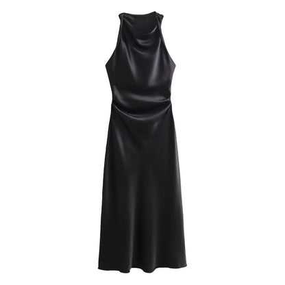 Women's Halterneck Ruched Evening Dress