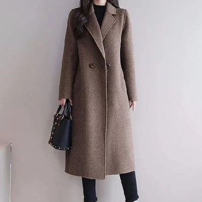 Long Winter Coat | Classic Double Button Style