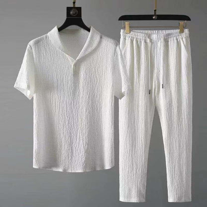 Men’s Elegant Shawl Collar Two-Piece Set