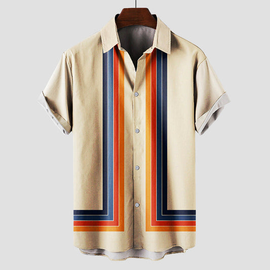 "The Cabana" Men's Retro Stripe Shirt