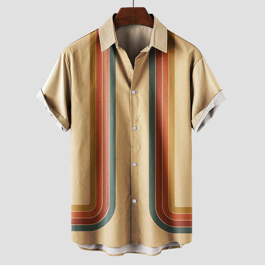 "The Cabana" Men's Retro Stripe Shirt