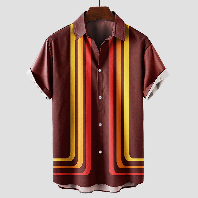 "The Cabana" Men's Retro Stripe Shirt