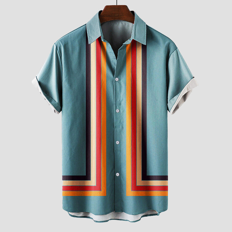 "The Cabana" Men's Retro Stripe Shirt