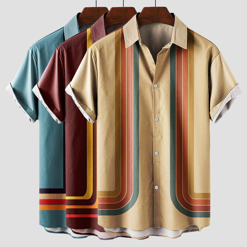"The Cabana" Men's Retro Stripe Shirt