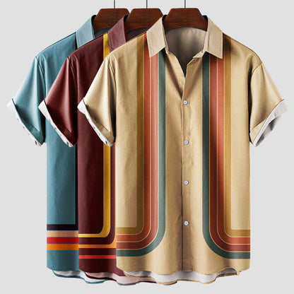 "The Cabana" Men's Retro Stripe Shirt