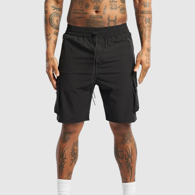 Cargo Shorts | Men's Drawstring Zip Pockets