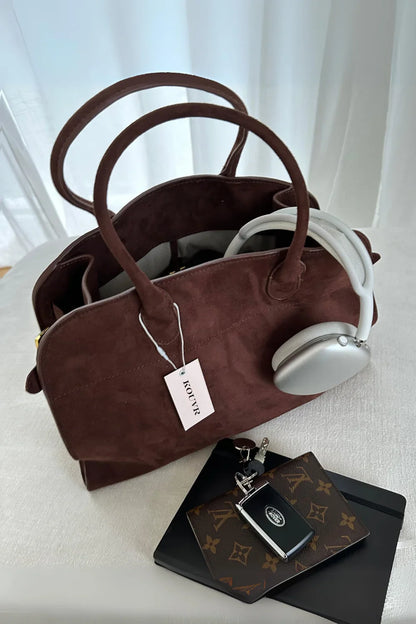 Top Handle Structured Leather Handbag