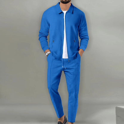Men’s Tracksuit Two Piece Zip Jacket And Trousers Set | For Smart Casual And Travel