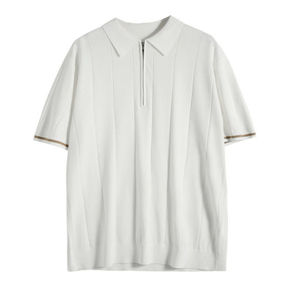 Quarter Zip Polo Shirt for Men