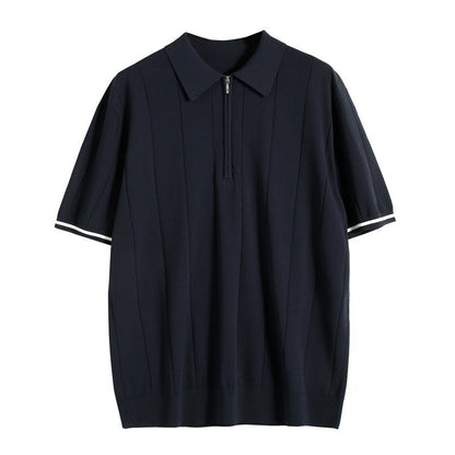 Quarter Zip Polo Shirt for Men