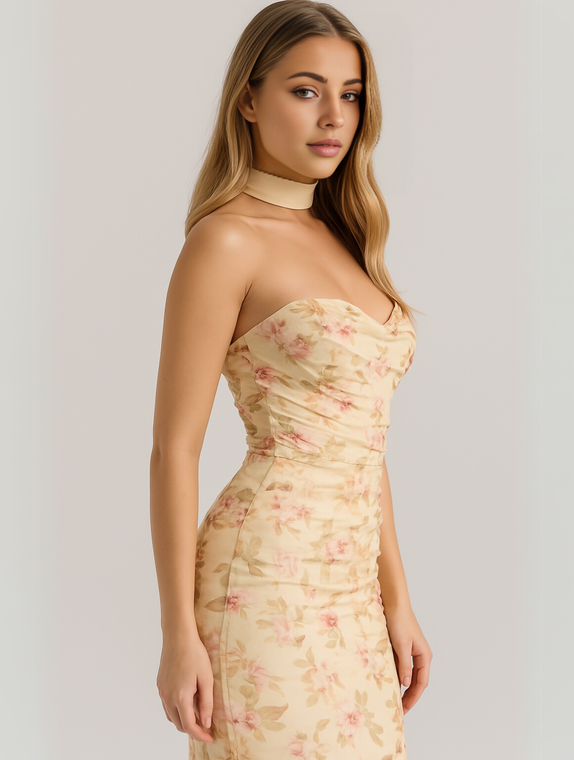 Women’s Maxi Dress with Strapless Choker
