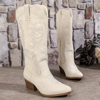 Women’s Stylish Cowboy Block Heel Boots