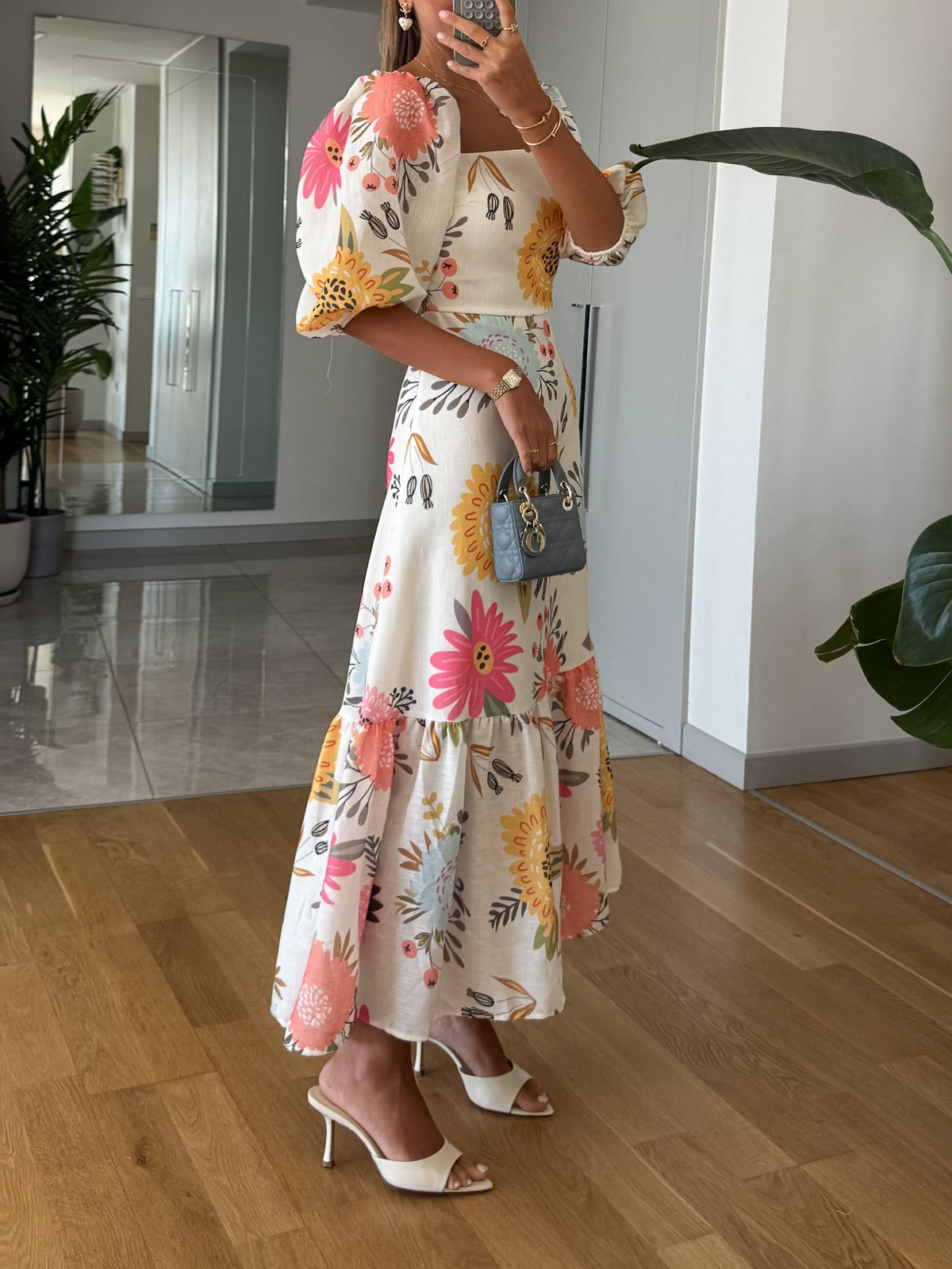 Women’s Square Neck Floral Maxi Dress