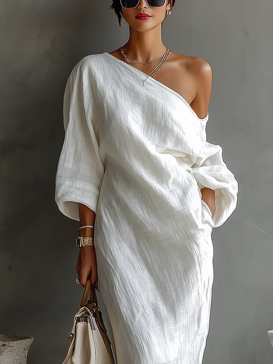 Women’s Stylish One-Shoulder Maxi Dress