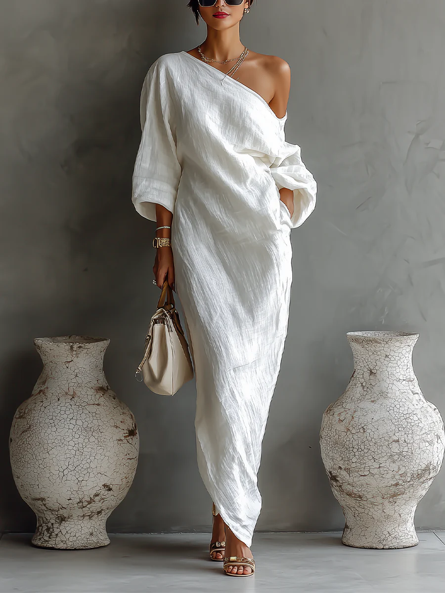Women’s Stylish One-Shoulder Maxi Dress