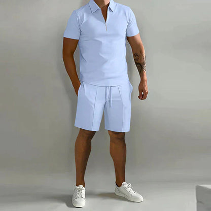 Men's Polo and Shorts Two-Piece Set