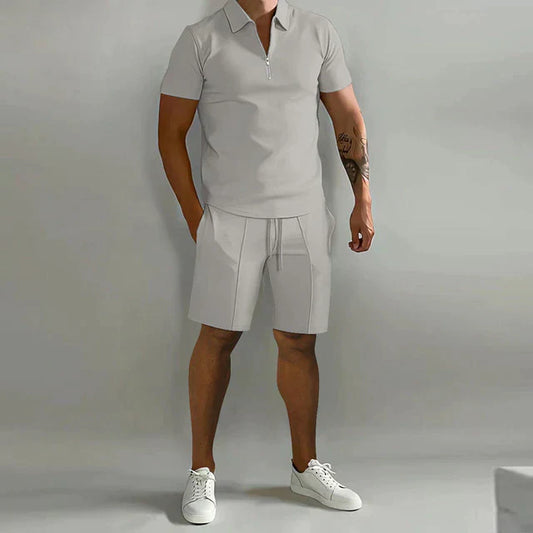 Men's Polo and Shorts Two-Piece Set