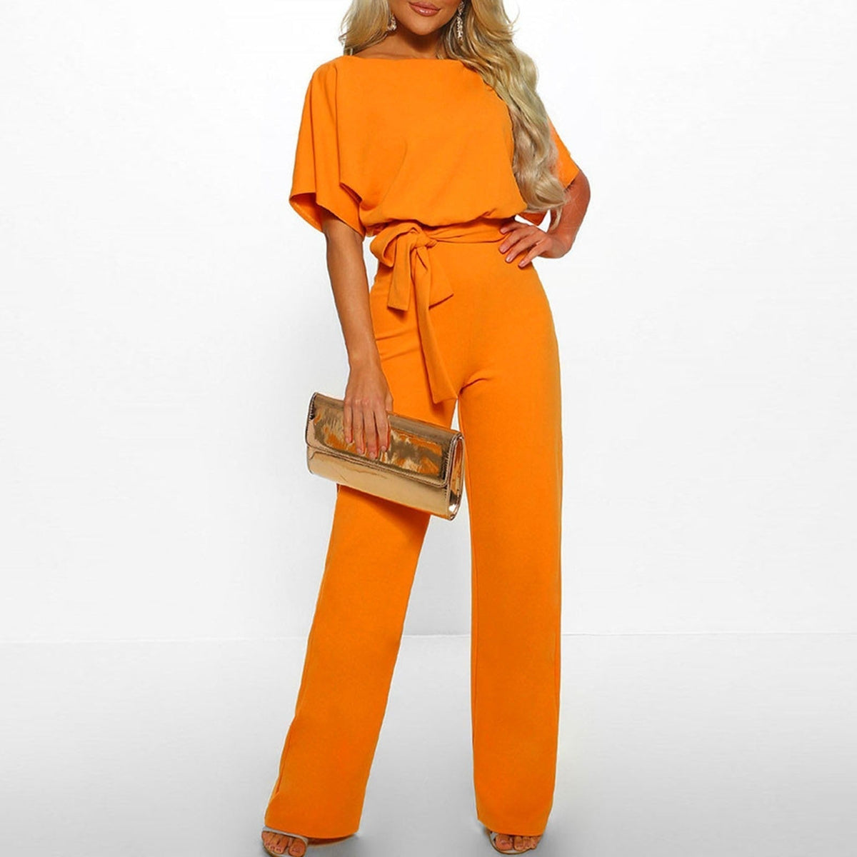 Women's Belted Elegant Jumpsuit