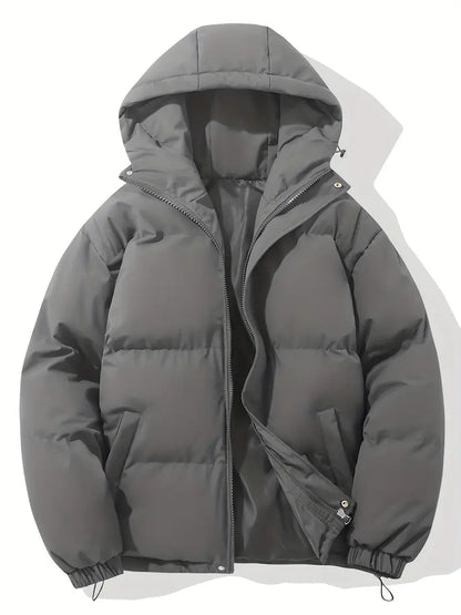 Padded Puffer Jacket | Hooded Zip Front for Cold Weather