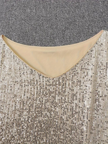 Sequin Mini Dress | Long Sleeve with Relaxed Fit
