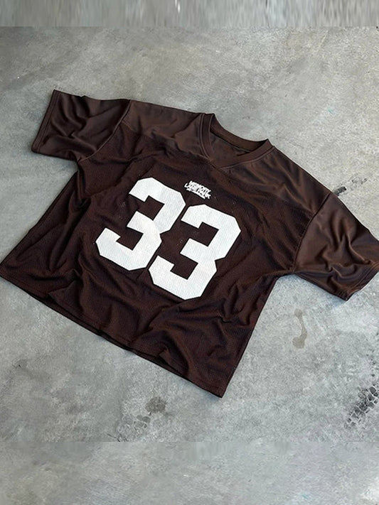 Women’s Oversized Football Jersey T Shirt | Number Graphic Y2K Streetwear