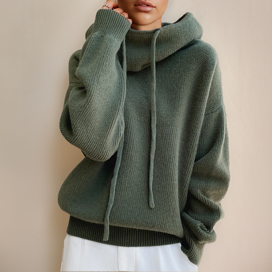 Oversized Hoodie Jumper | High Neck Drawstring Design