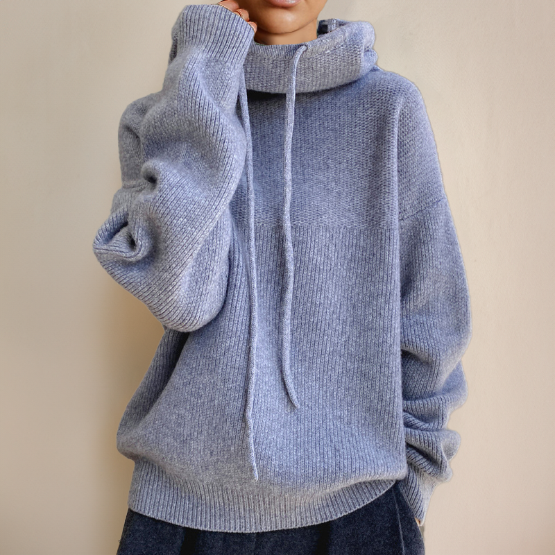 Oversized Hoodie Jumper | High Neck Drawstring Design