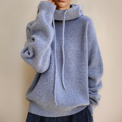 Oversized Hoodie Jumper | High Neck Drawstring Design