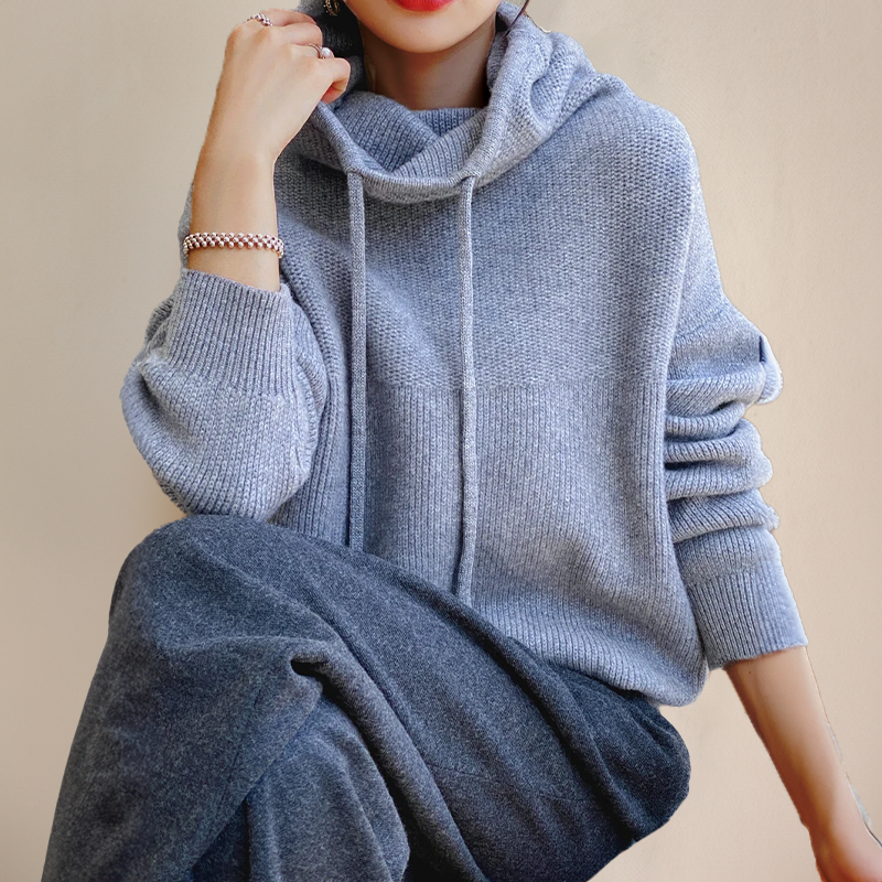 Oversized Hoodie Jumper | High Neck Drawstring Design