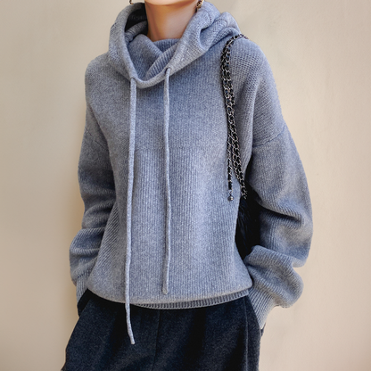 Oversized Hoodie Jumper | High Neck Drawstring Design